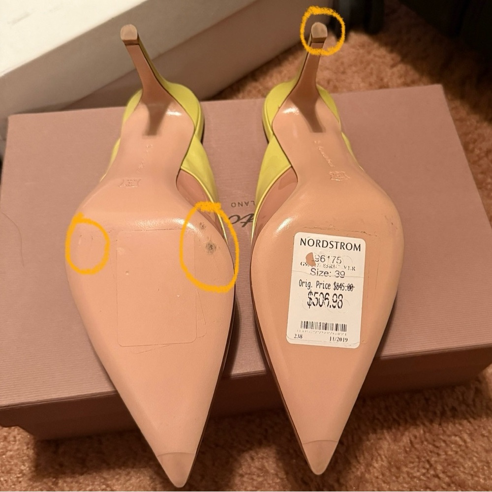 Gianvito Rossi Beige and Yellow Patent Pumps - EU39 - Picture 4 of 6